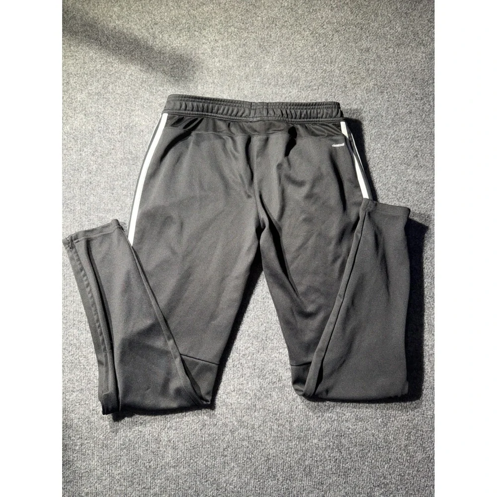 Adidas Tiro 17 Training Pants Mens Medium Black White Striped Soccer Joggers